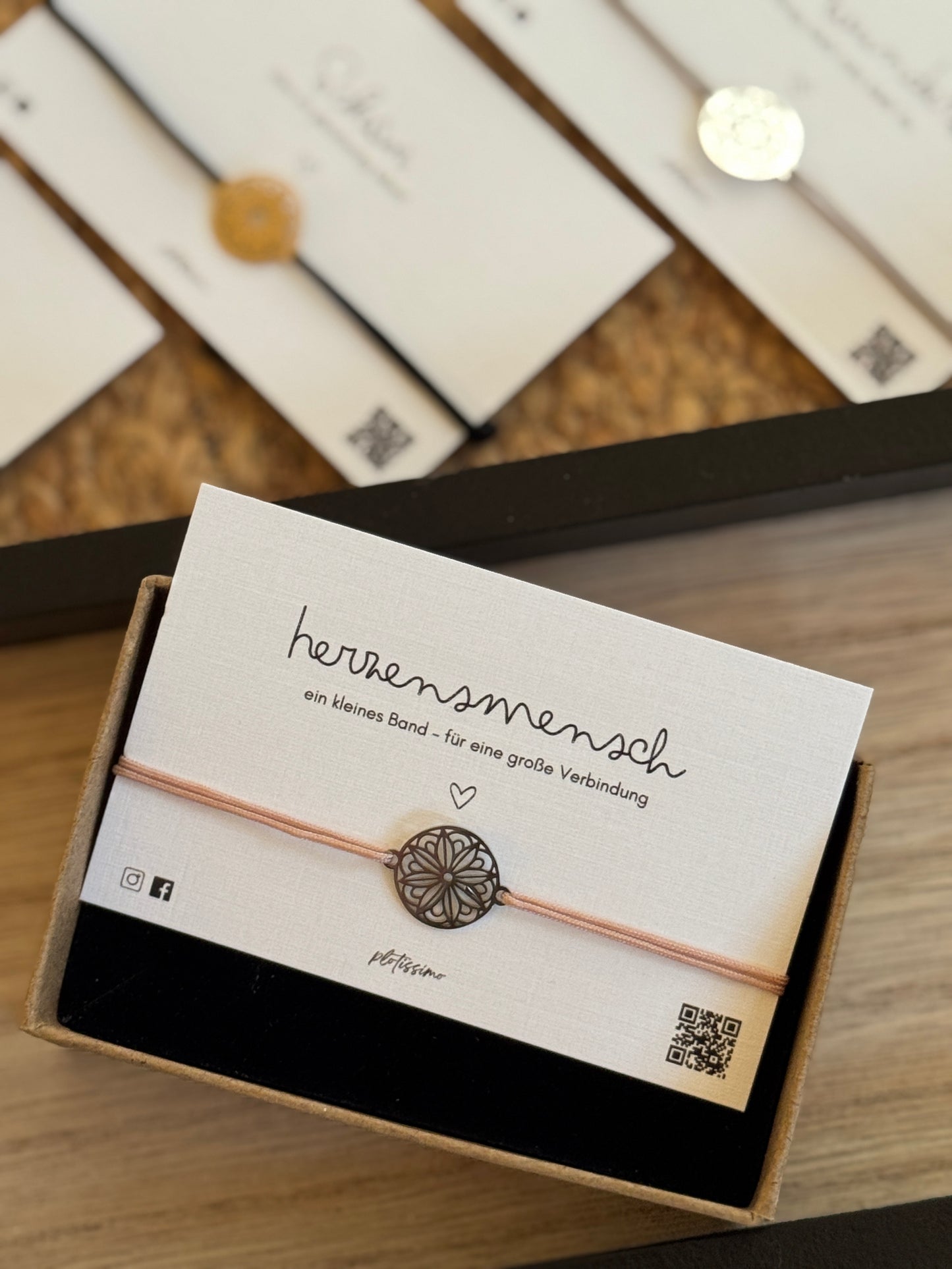 Mandala Armband rosegold / blau