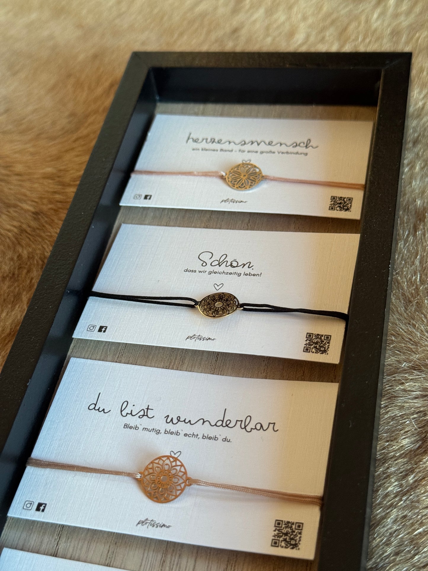 Mandala Armband gold / schwarz