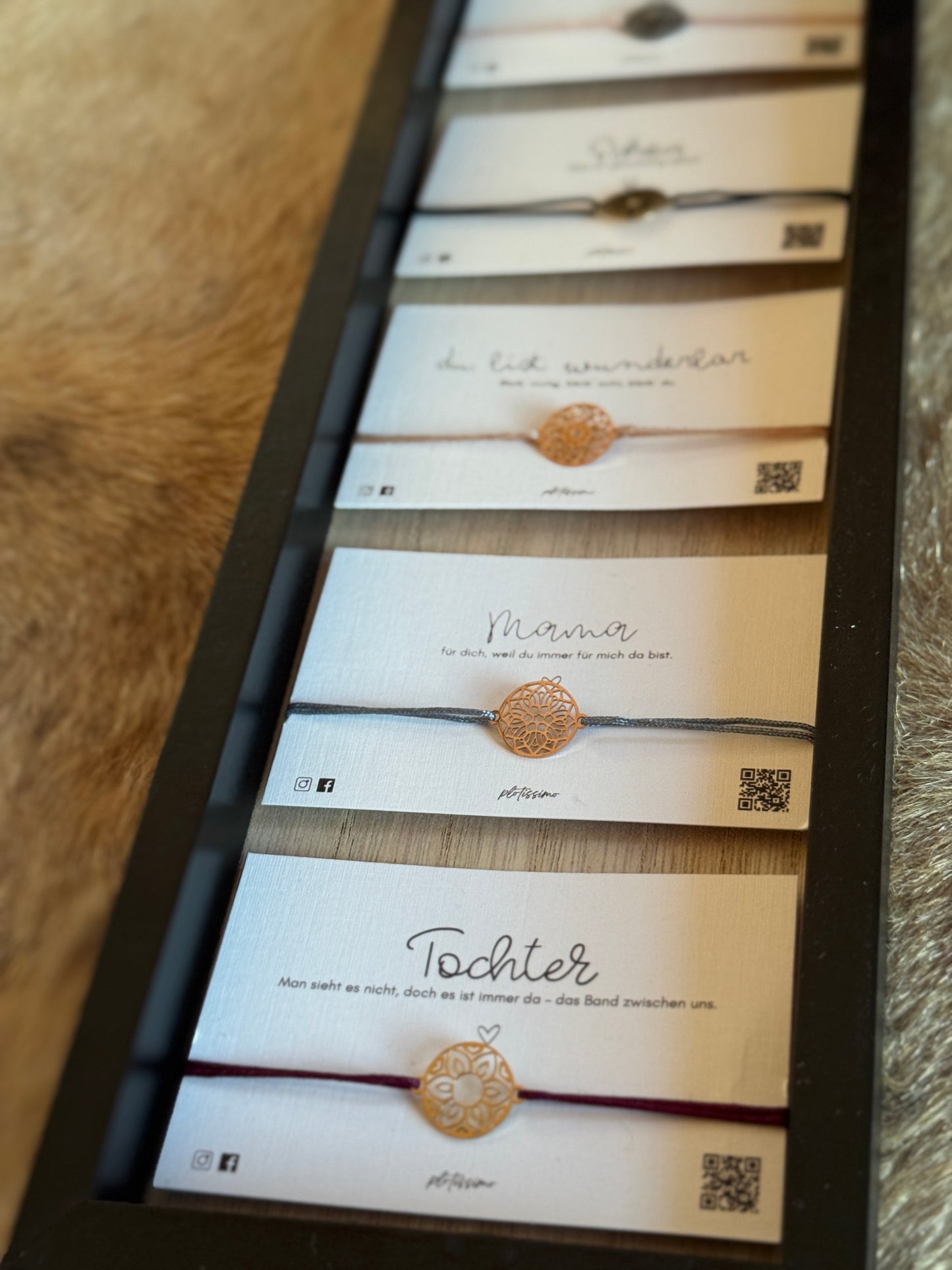 Mandala Armband gold / schwarz