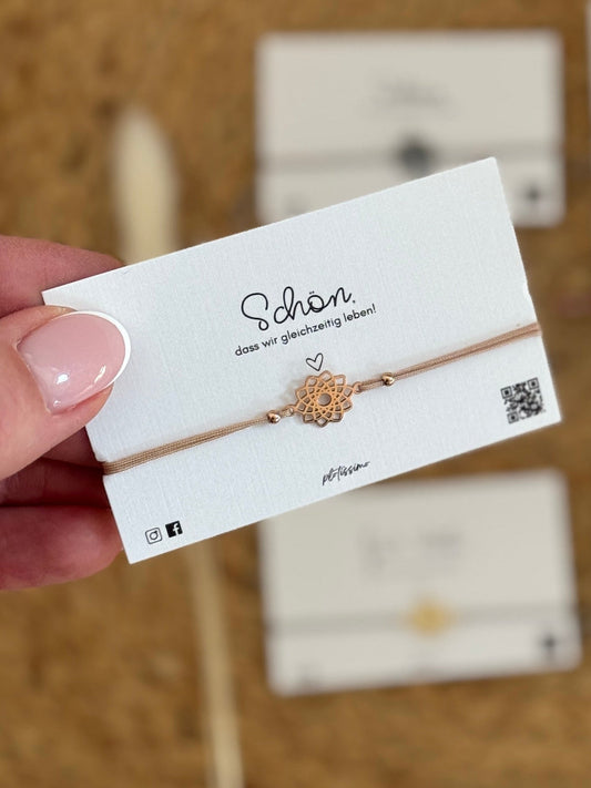 Mandala Armband rosegold / beige