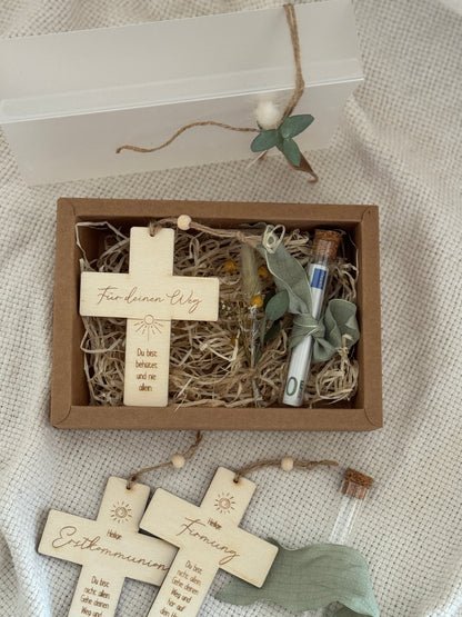 Geschenkbox Holzkreuz Firmung / Kommunion