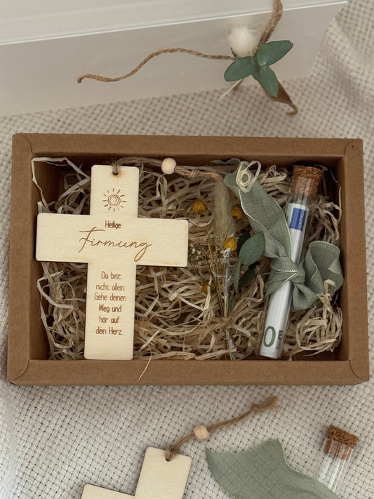 Geschenkbox Holzkreuz Firmung / Kommunion