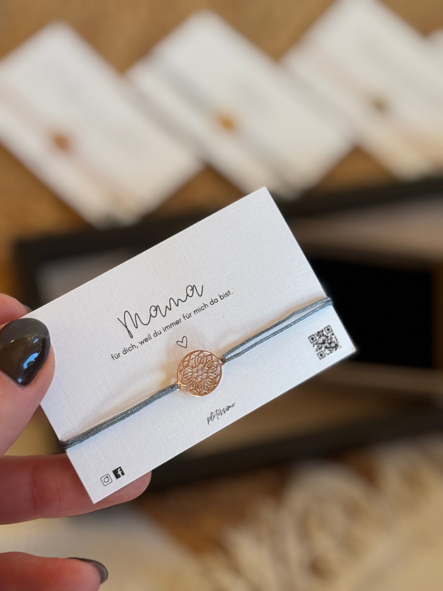 Mandala Armband gold / schwarz