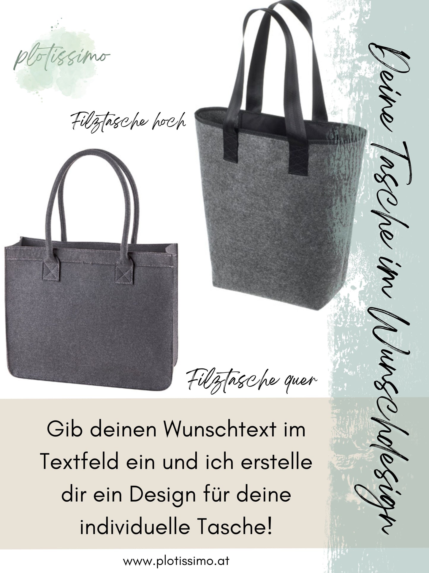 Filztasche Wunschtext