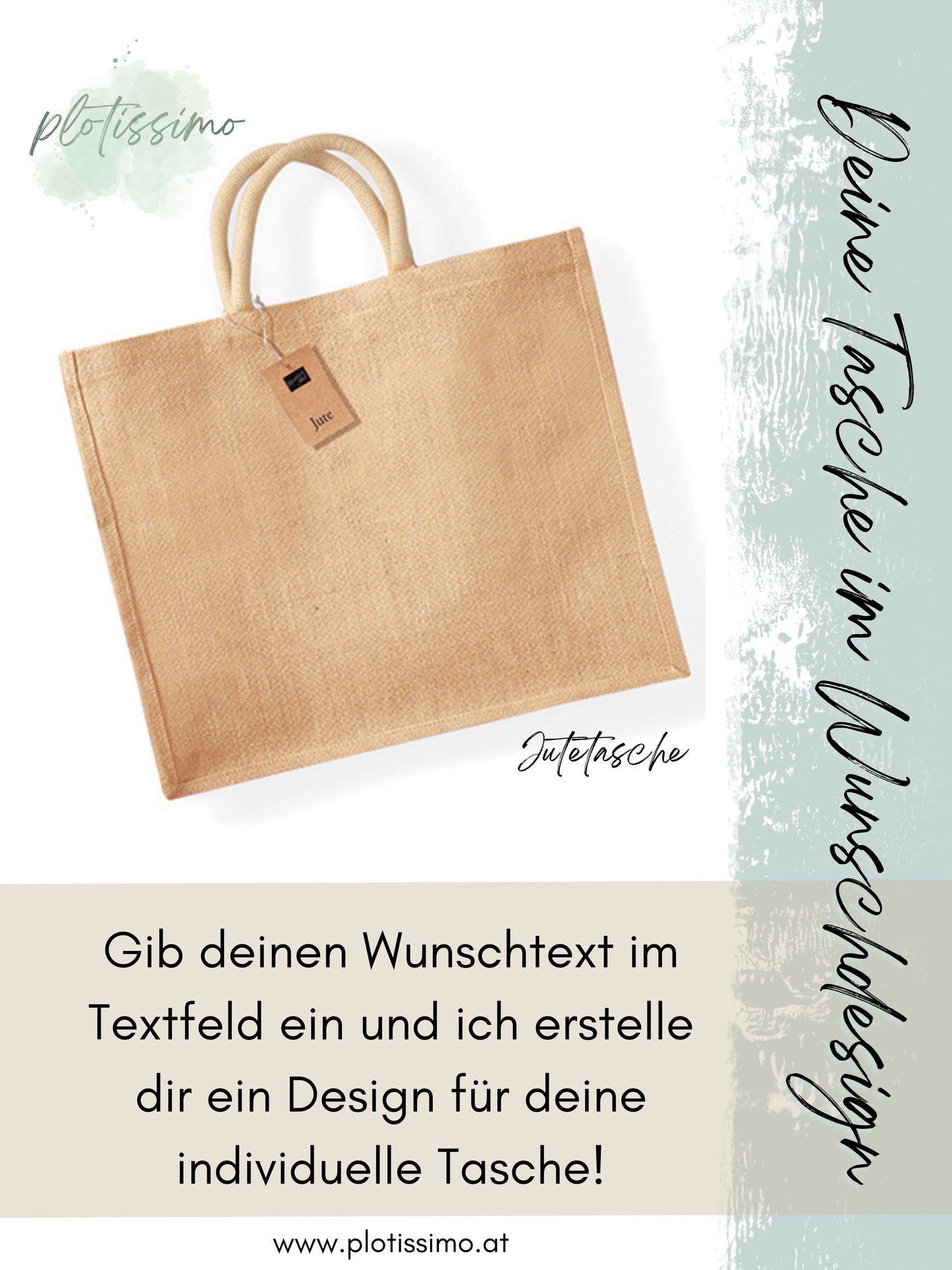 Jutetasche Wunschtext