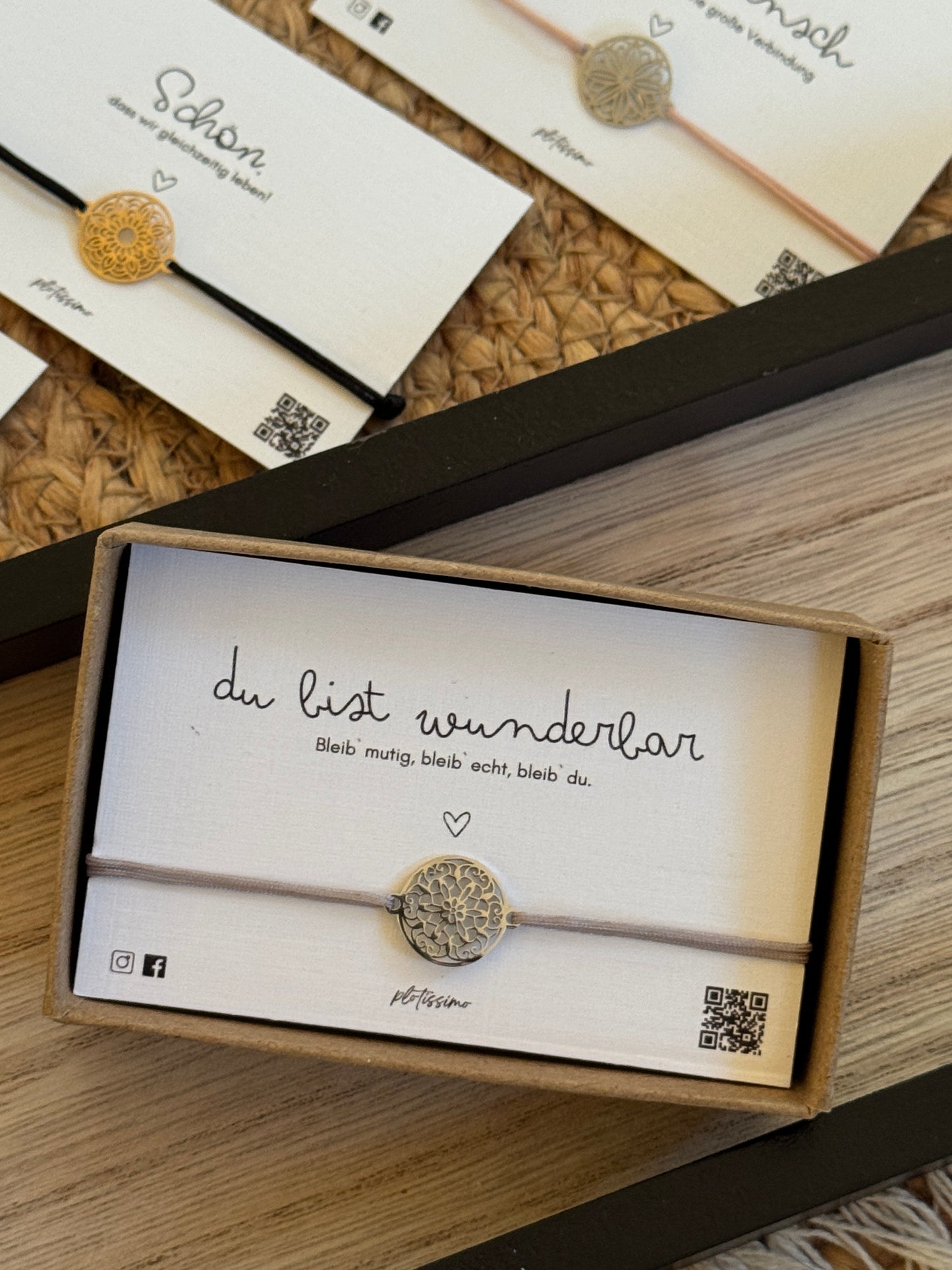 Mandala Armband gold / schwarz